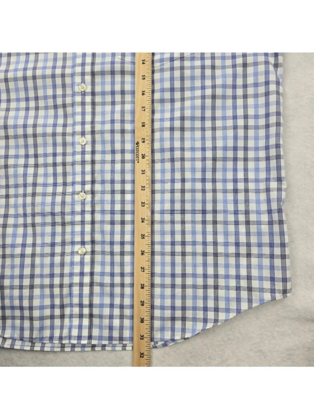 Charles Tyrwhitt Button Down Dress Shirt Size XL Non-Iron Classic Fit Blue Grid